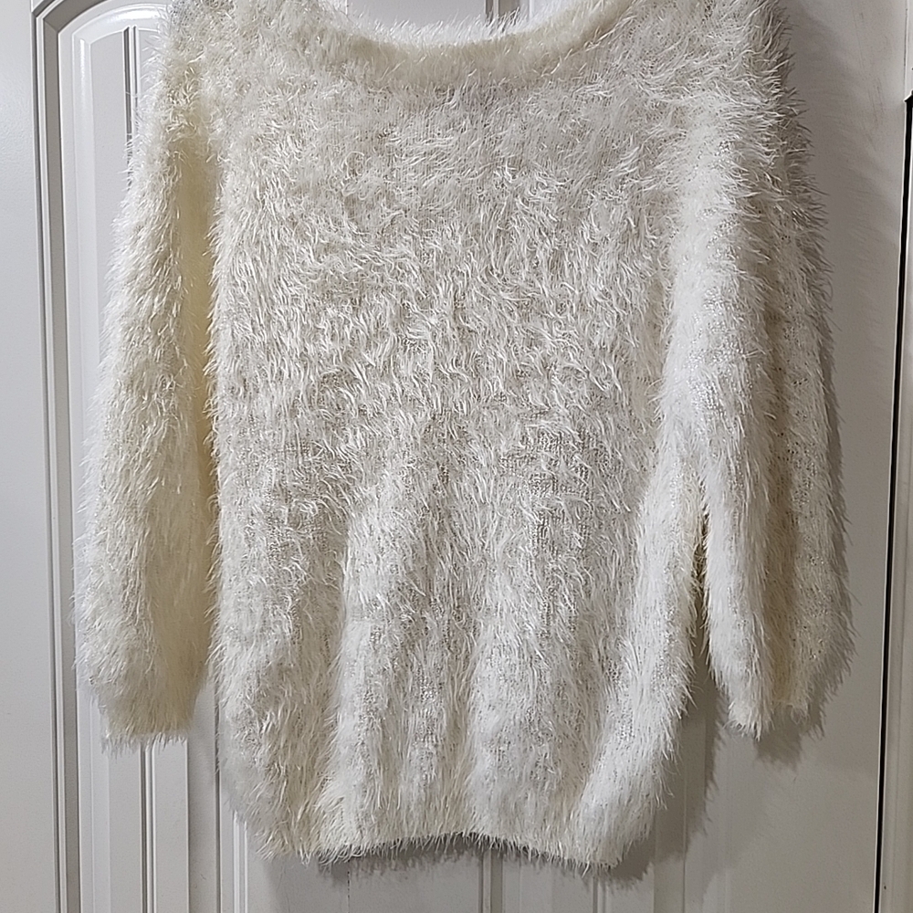 Vintage America Soft Cream Fuzzy Sweater